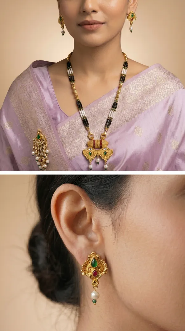 Gold_Plated_Mangalsutra_Set_with_Earrings
