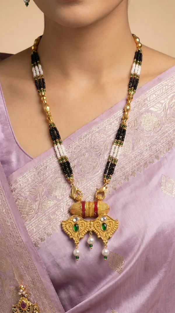 Gold_Plated_Mangalsutra_Set_with_Earrings
