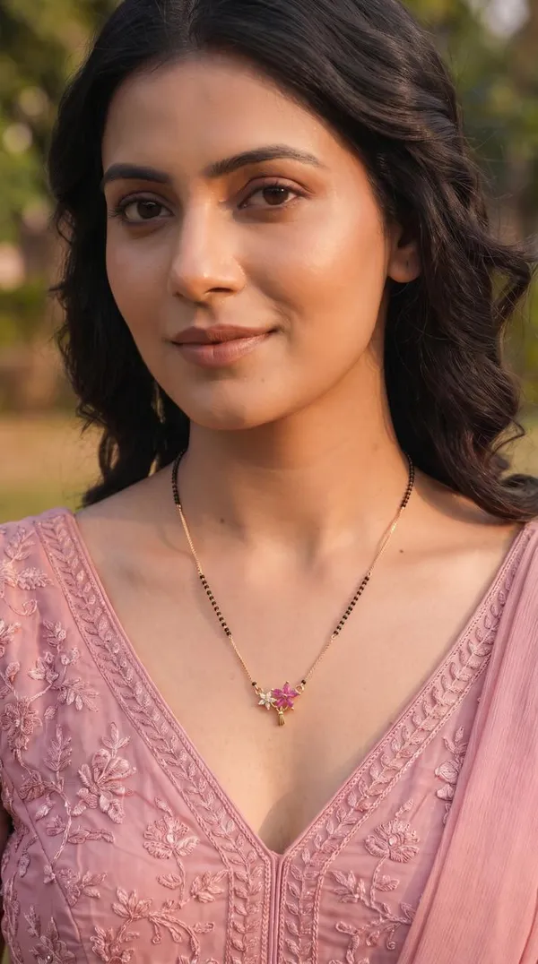 Floral_Charm_Black_Beaded_Mangalsutra_with_Pink_&_White_Flower_Pendant
