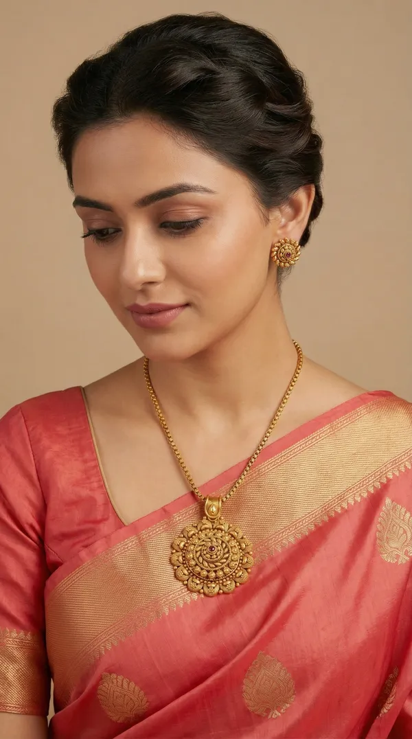 Micro_Gold_Plated_AD_Diamond_Studded_Fancy_Oval_Pendant_Set_with_Chain