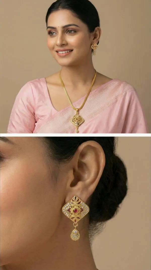 Micro_Gold_Plated_AD_Diamond_Studded_Fancy_Oval_Pendant_Set_with_Chain