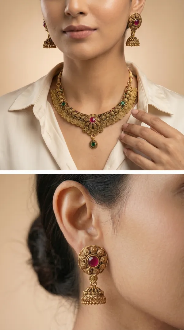 Traditional_Gold_Necklace_Set_with_Earrings_&_Maang_Tikka