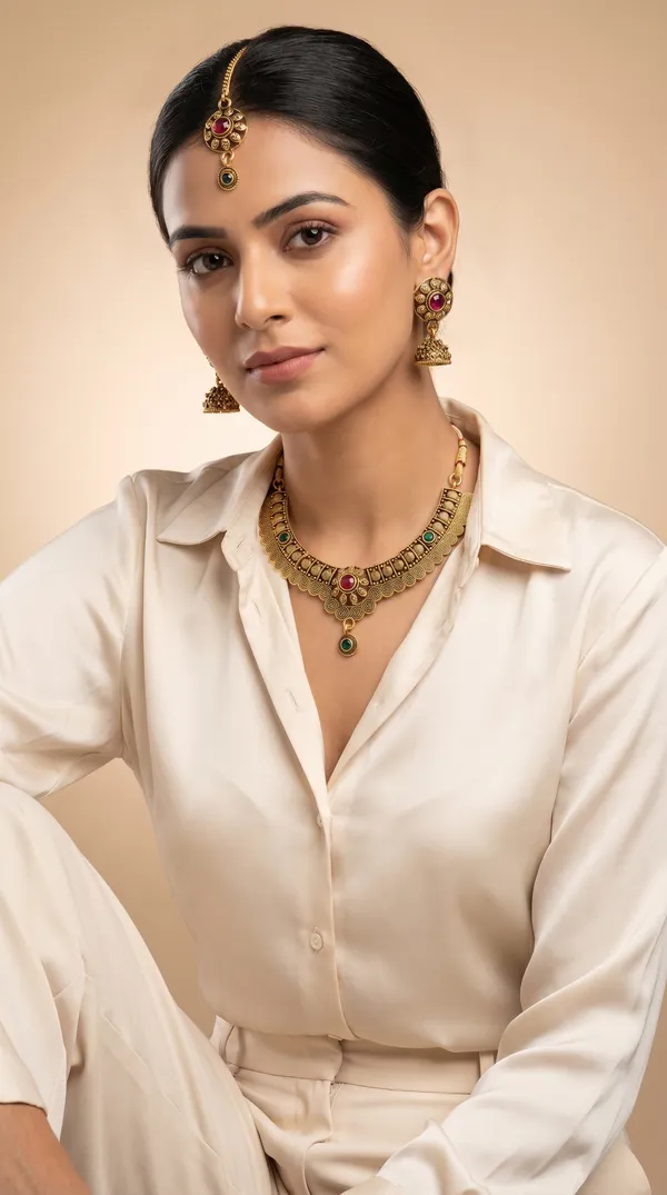 Traditional_Gold_Necklace_Set_with_Earrings_&_Maang_Tikka