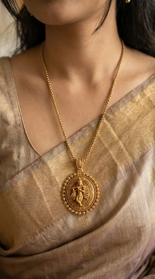 Micro_Gold_Plated_AD_Diamond_Studded_Fancy_Oval_Pendant_Set_with_Chain