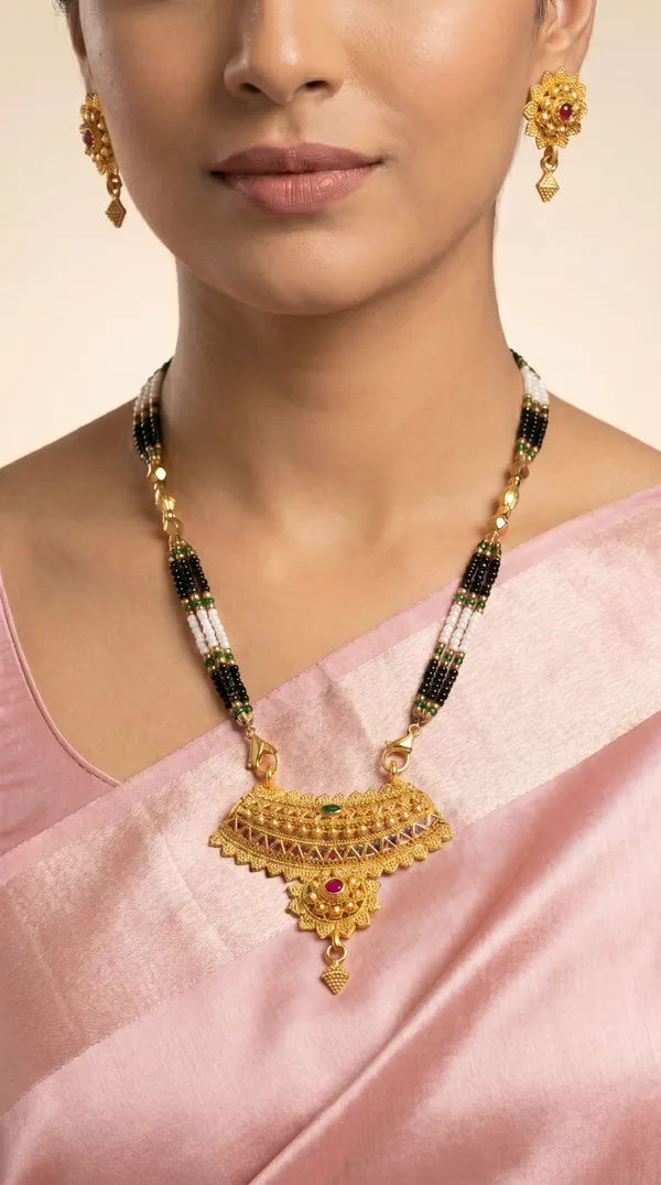 Gold_Plated_Mangalsutra_Set_with_Earrings