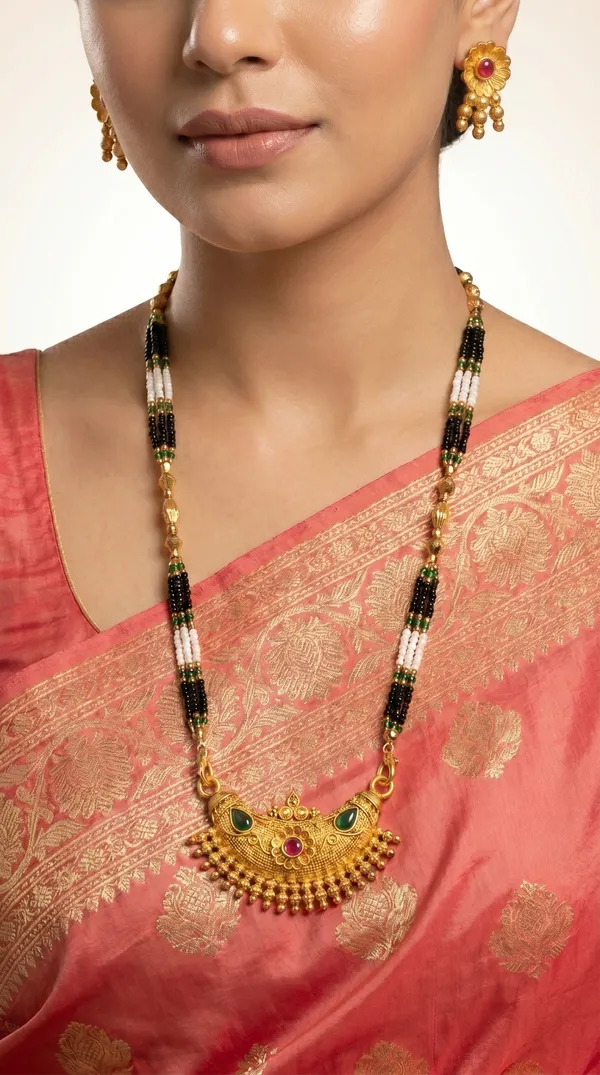 Gold_Plated_Mangalsutra_Set_with_Earrings