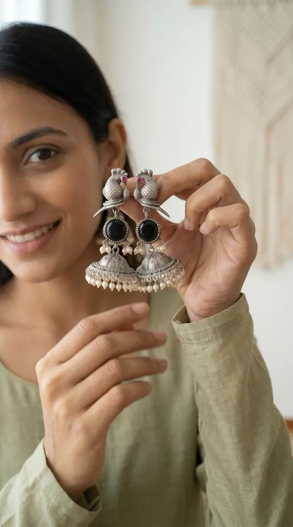 Elegant_Silver_Peacock_Jhumka_Earrings_for_Women