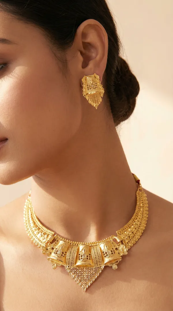 Rose_Gold_Traditional_Gold_Plated_Anti_Tarnish__Necklace_Set_With_Earrings_For_Women