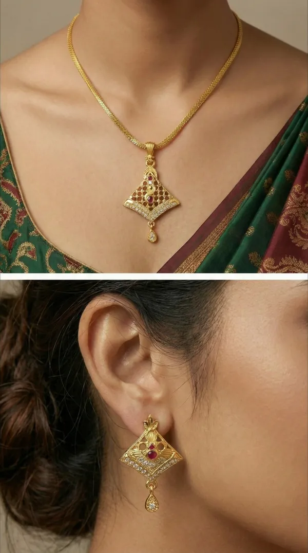 Micro_Gold_Plated_AD_Diamond_Studded_Fancy_Oval_Pendant_Set_with_Chain