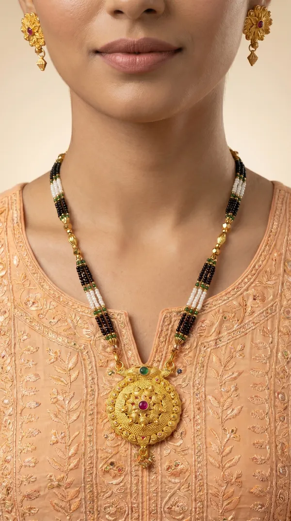 Gold_Plated_Mangalsutra_Set_with_Earrings
