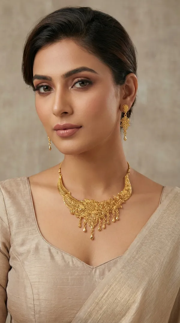 Rose_Gold_Traditional_Gold_Plated_Necklace_Set_With_Earrings_For_Women