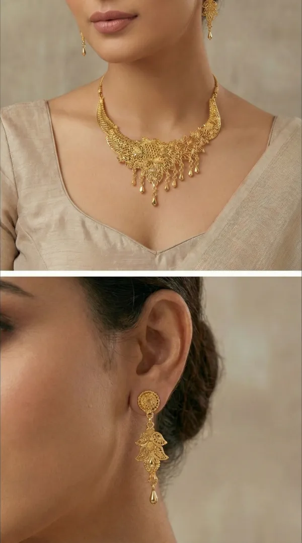 Rose_Gold_Traditional_Gold_Plated_Necklace_Set_With_Earrings_For_Women