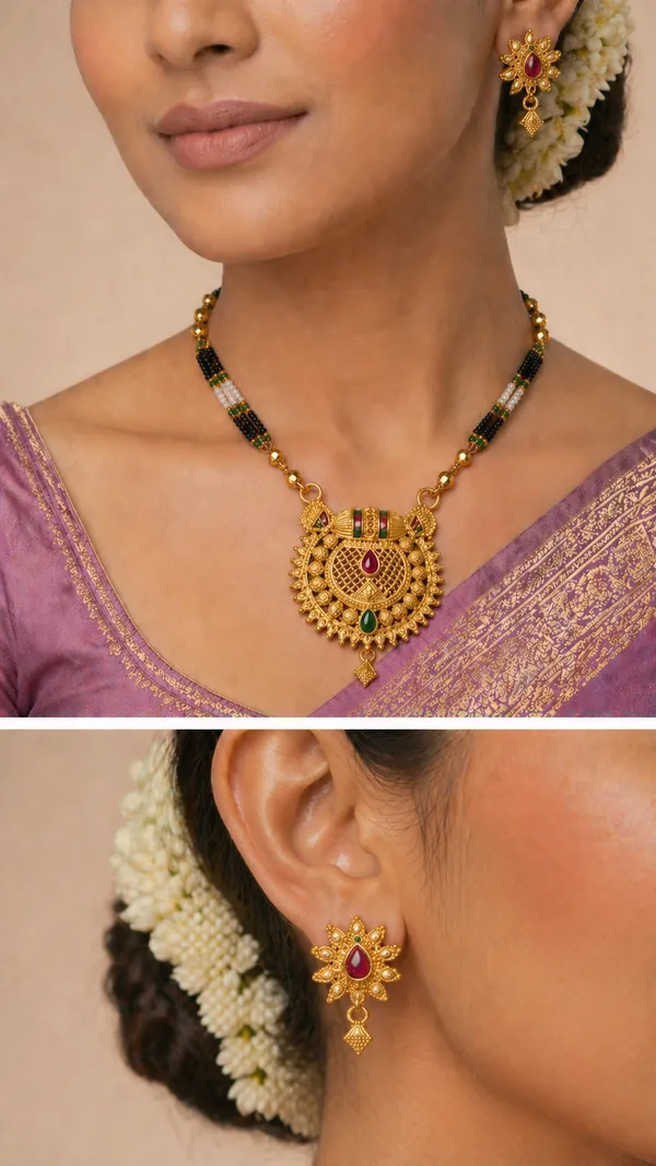 Gold_Plated_Mangalsutra_Set_with_Earrings