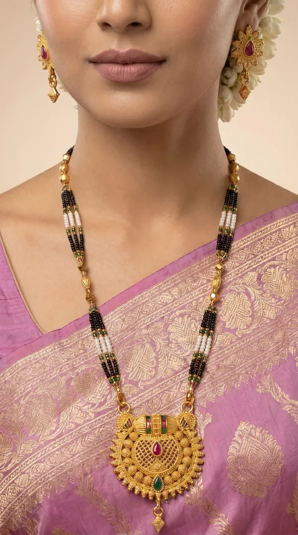 Gold_Plated_Mangalsutra_Set_with_Earrings