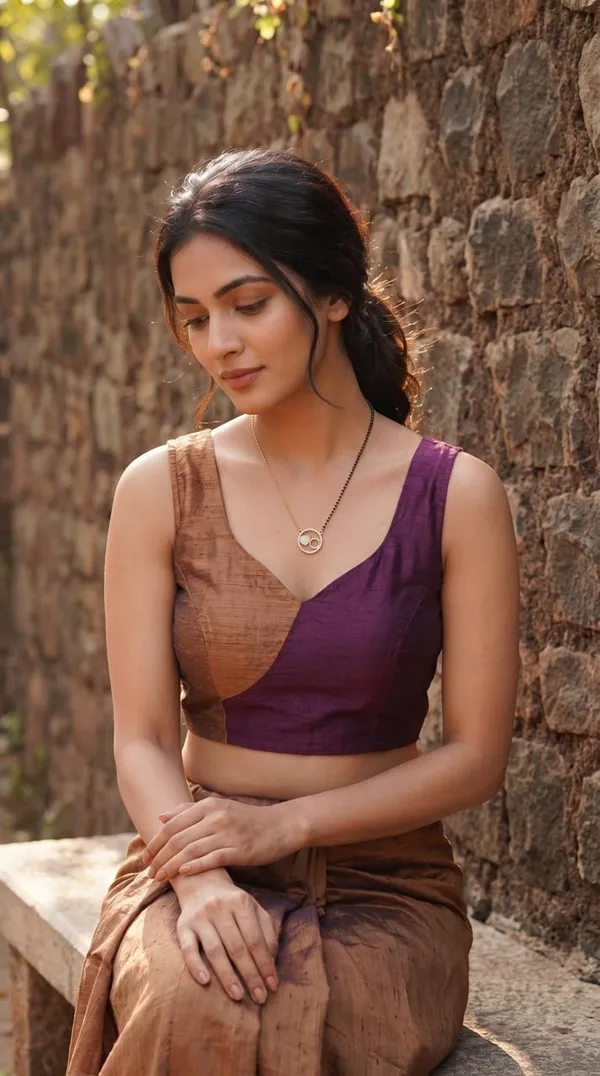 Women�s_Gold-Plated_Black_Beaded_Mangalsutra_Necklace_with_Circular_Pendant