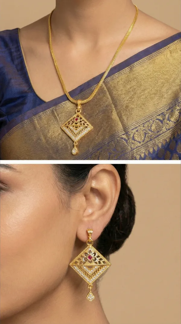 Micro_Gold_Plated_AD_Diamond_Studded_Fancy_Oval_Pendant_Set_with_Chain