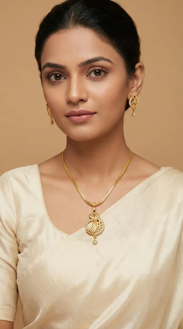 Micro_Gold_Plated_AD_Diamond_Studded_Fancy_Oval_Pendant_Set_with_Chain