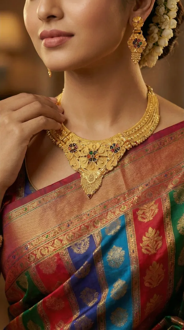Traditional_Gold-Plated_Necklace_Set_with_Earrings