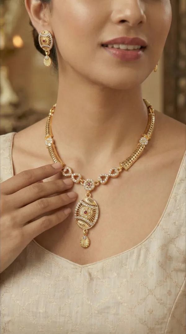 Traditional_Gold-Plated_Necklace_Set_with_Earrings