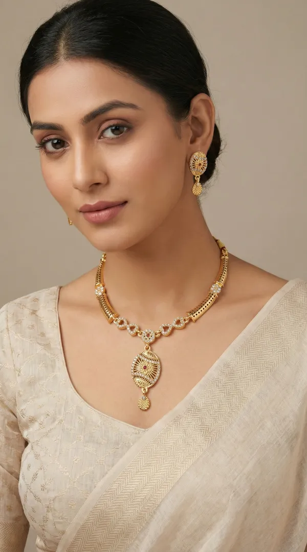 Traditional_Gold-Plated_Necklace_Set_with_Earrings