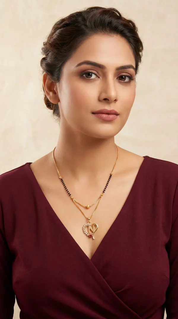Gold_Plated_�N�_Initial_Heart_Pendant_Mangalsutra_with_Black_Beads_for_Women