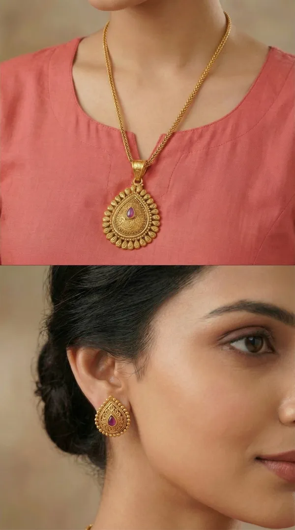 Micro_Gold_Plated_AD_Diamond_Studded_Fancy_Oval_Pendant_Set_with_Chain