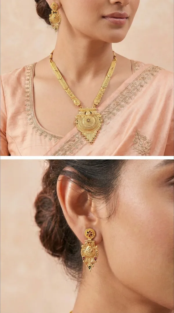 Rose_Gold_Teardrop_Anti_Tarnish_Mangalsutra_With_Earrings_For_Women