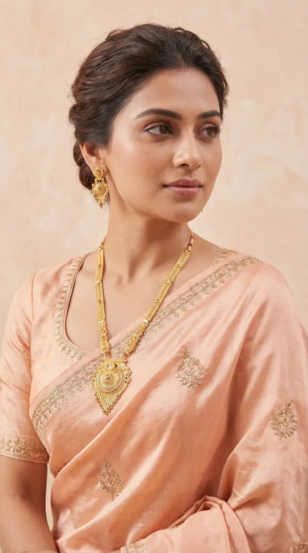Rose_Gold_Teardrop_Anti_Tarnish_Mangalsutra_With_Earrings_For_Women