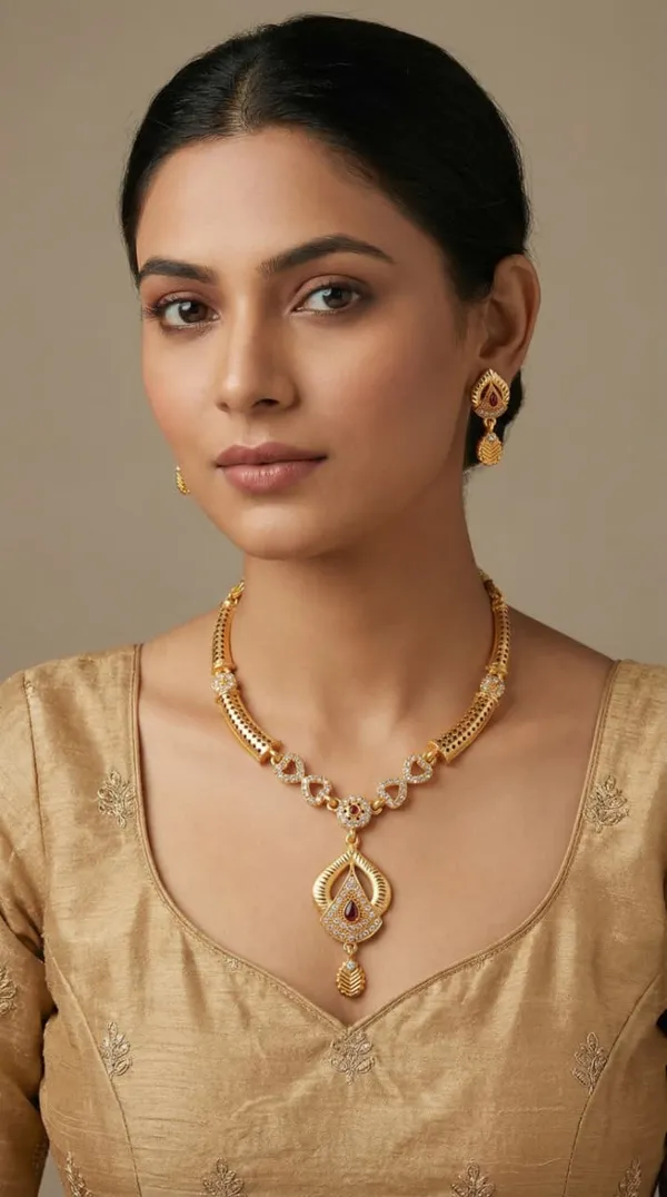 Traditional_Gold-Plated_Necklace_Set_with_Earrings