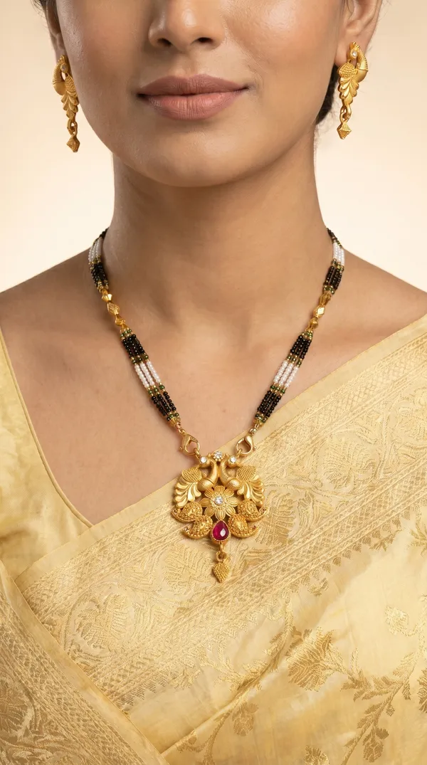 Gold_Plated_Mangalsutra_Set_with_Earrings