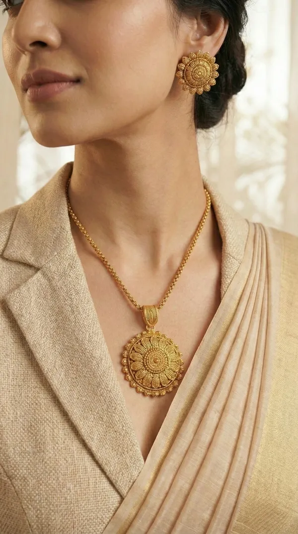 Micro_Gold_Plated_AD_Diamond_Studded_Fancy_Oval_Pendant_Set_with_Chain