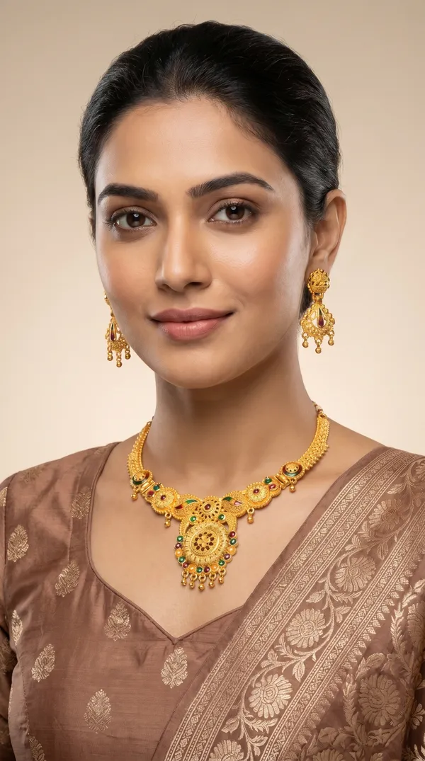 Traditional_Gold-Plated_Necklace_Set_with_Earrings