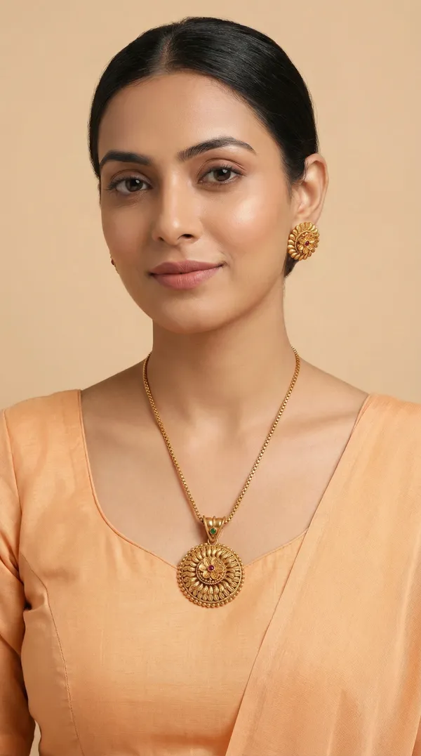 Micro_Gold_Plated_AD_Diamond_Studded_Fancy_Oval_Pendant_Set_with_Chain