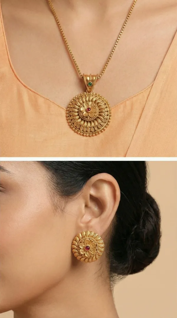 Micro_Gold_Plated_AD_Diamond_Studded_Fancy_Oval_Pendant_Set_with_Chain