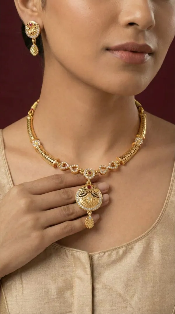 Traditional_Gold-Plated_Necklace_Set_with_Earrings