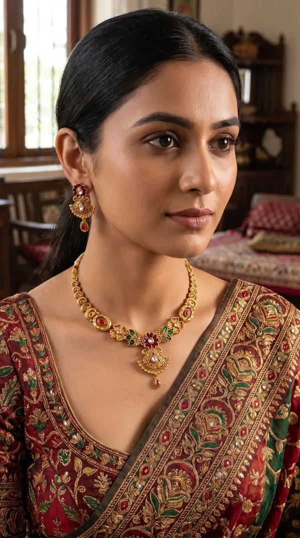 Gold_Meenakari_Floral_Paisley_Pendant_Necklace