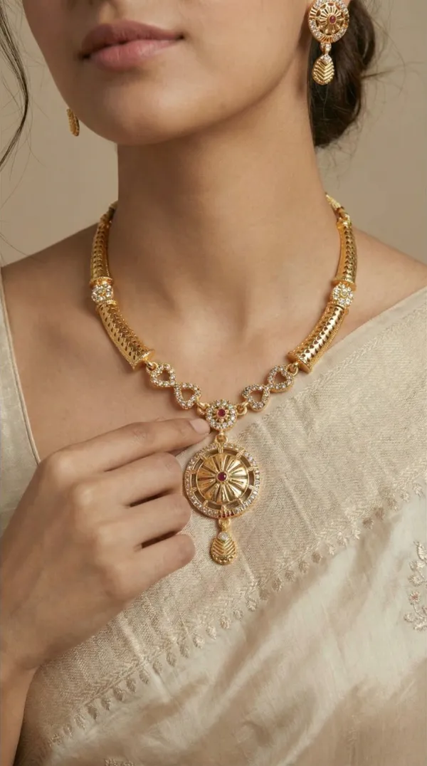 Traditional_Gold-Plated_Necklace_Set_with_Earrings