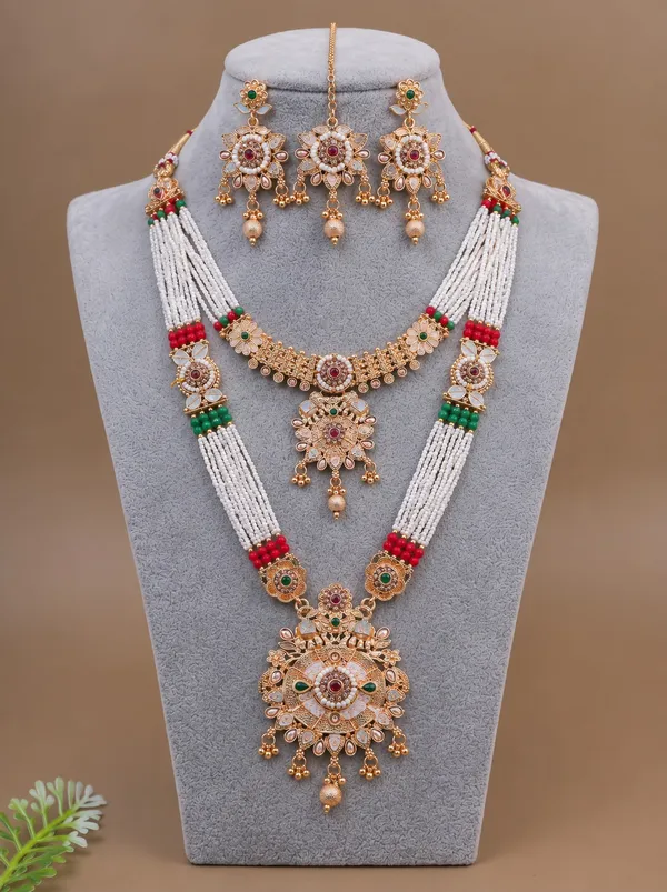 Temple_Bloom_2-Layer_Pearl_Mala_Jewellery_Set_�_Necklace,_Earrings_&_Maang_Tikka