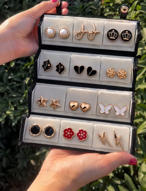 12_Pair_Trendy_Stud_Earrings_Collection_for_Women_|_Cute_Fashion_Jewelry_Set