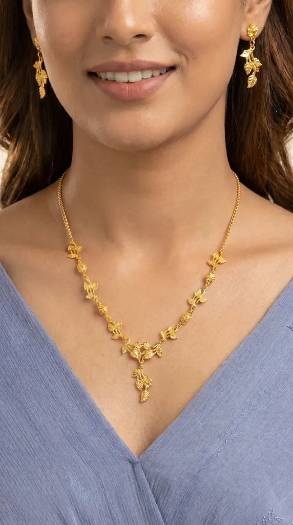 Rose_Gold_Floral_Vine_Necklace_&_Earrings_Set_with_White_Stone_Detailing