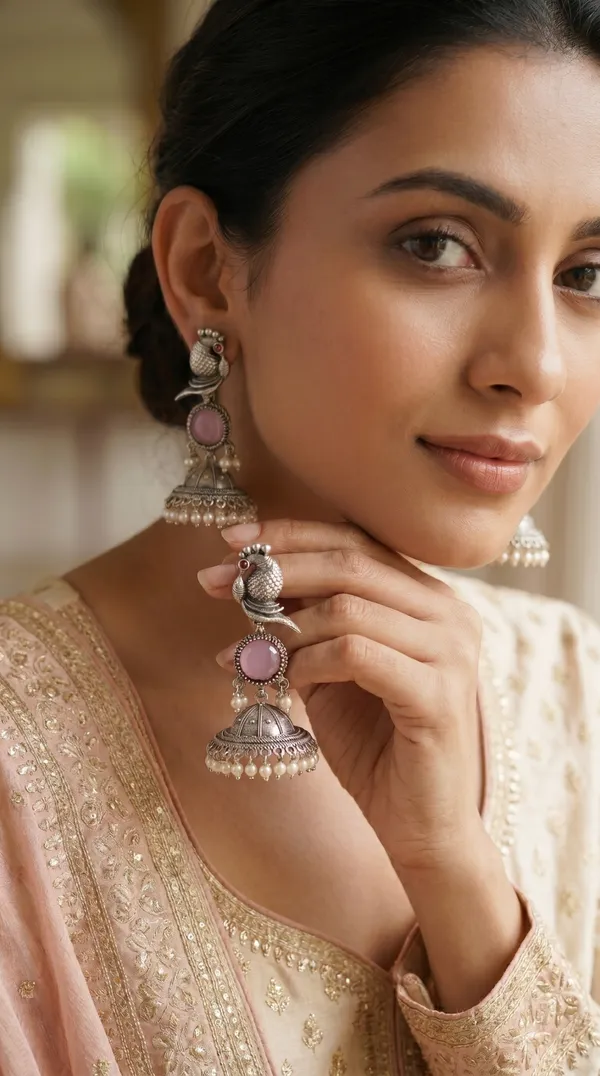 Elegant_Silver_Peacock_Jhumka_Earrings_for_Women