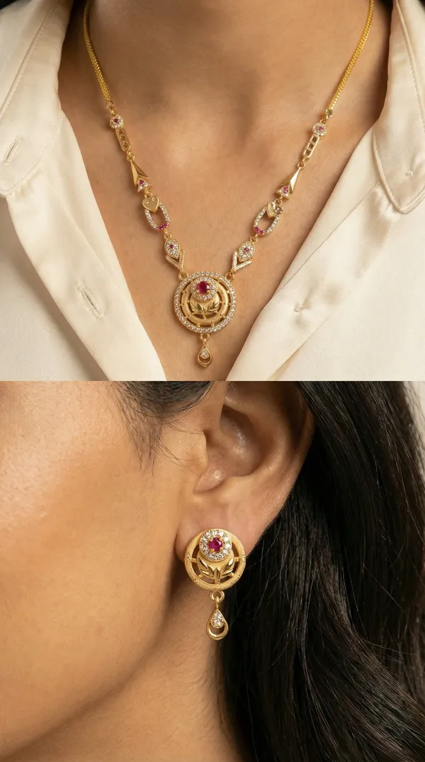 Micro_Gold_Plated_AD_Diamond_Studded_Fancy_Forming_Necklace_with_Earrings_for_Women