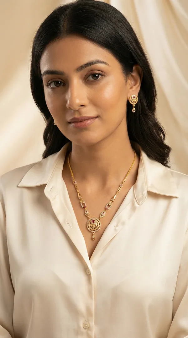 Micro_Gold_Plated_AD_Diamond_Studded_Fancy_Forming_Necklace_with_Earrings_for_Women