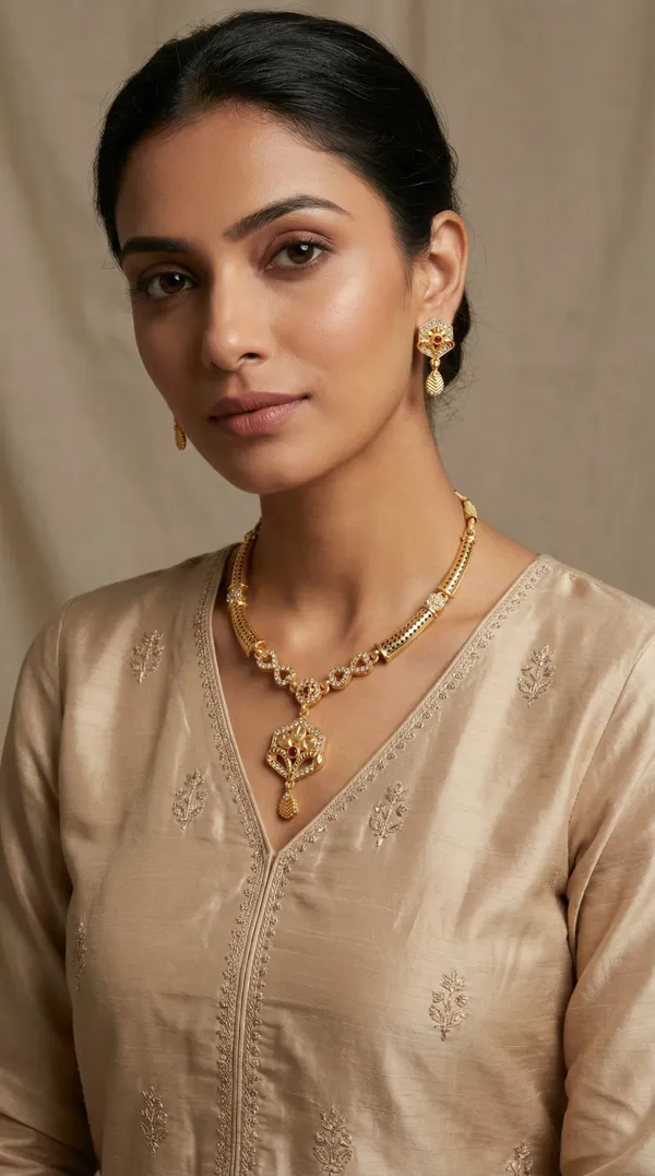 Traditional_Gold-Plated_Necklace_Set_with_Earrings