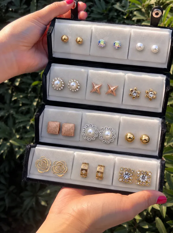 12_Pair_Trendy_Stud_Earrings_Collection_for_Women_|_Cute_Fashion_Jewelry_Set