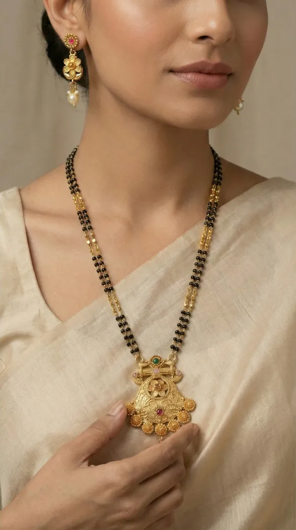 Micro_gold_plated_diamond_studed_fancy_flower_square_mangalsutra