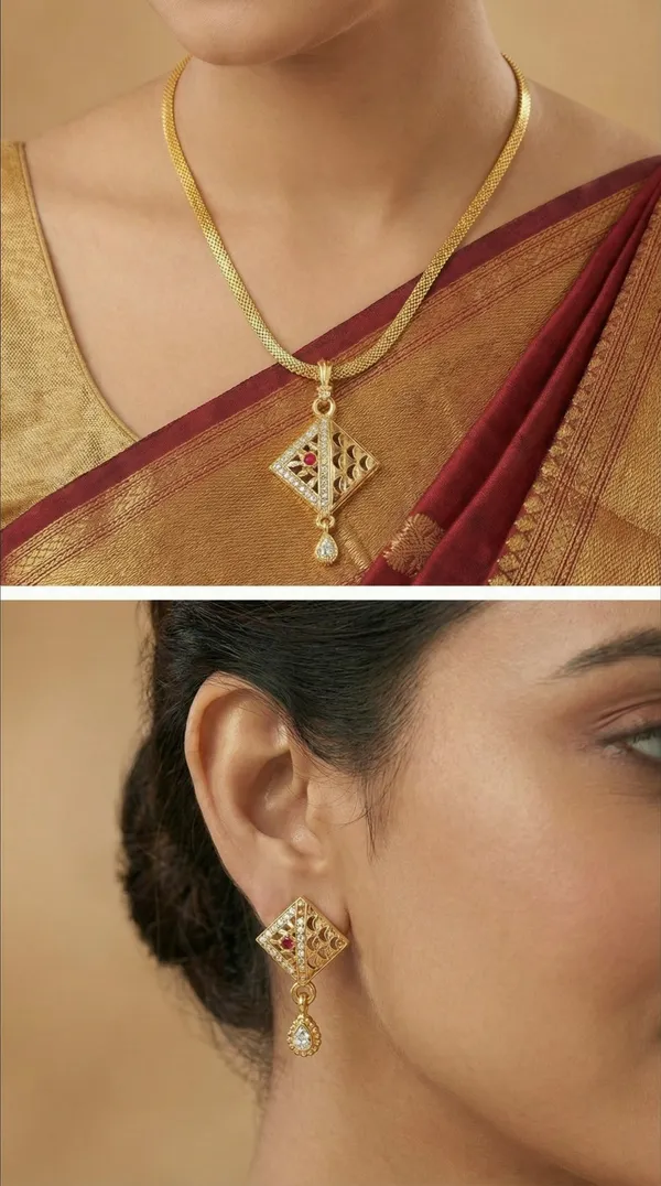 Micro_Gold_Plated_AD_Diamond_Studded_Fancy_Oval_Pendant_Set_with_Chain