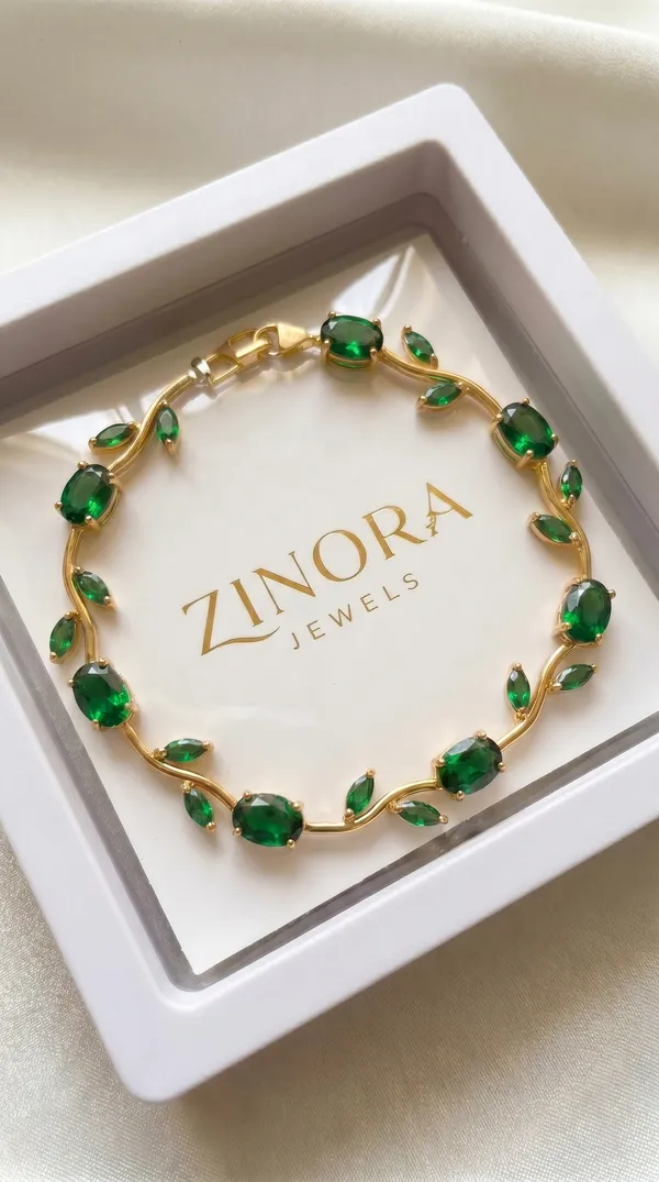 Gold_Plated_Green_Stone_Floral_Design_Bracelet_for_Women
