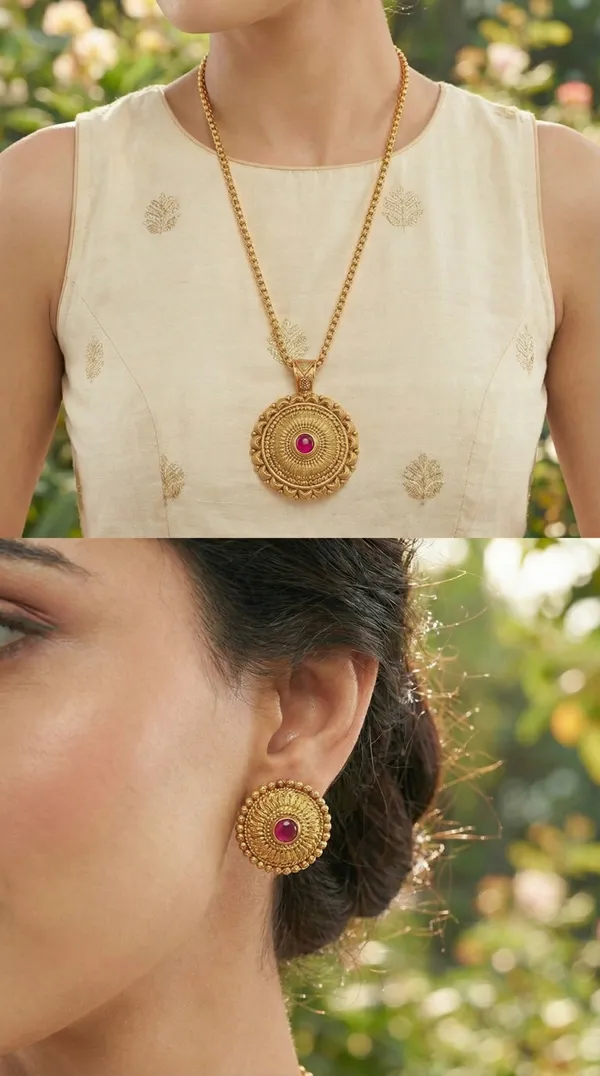 Micro_Gold_Plated_AD_Diamond_Studded_Fancy_Oval_Pendant_Set_with_Chain