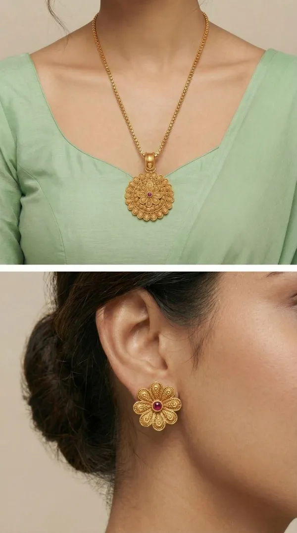 Micro_Gold_Plated_AD_Diamond_Studded_Fancy_Oval_Pendant_Set_with_Chain
